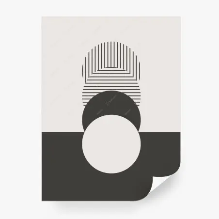 Fotomural composición geométrica minimalista en tonos neutros – Pixers®