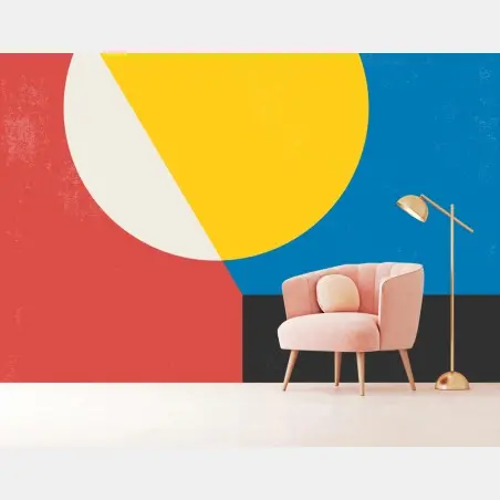 Fotomural arte geométrico minimalista retro – Pixers®