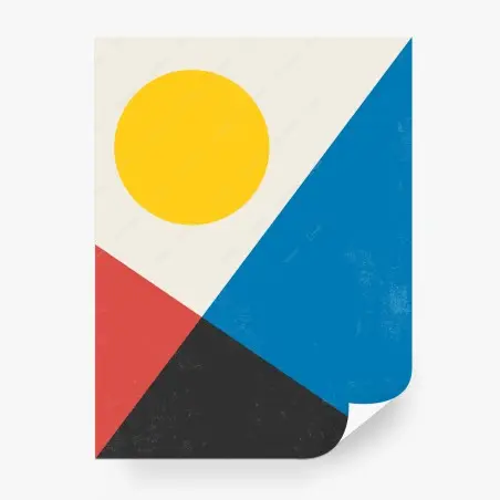 Fotomural composición geométrica minimalista con sol – Pixers®