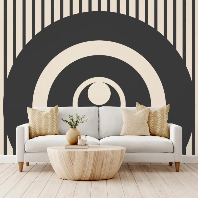 Fotomural diseño geométrico minimalista en tonos neutros