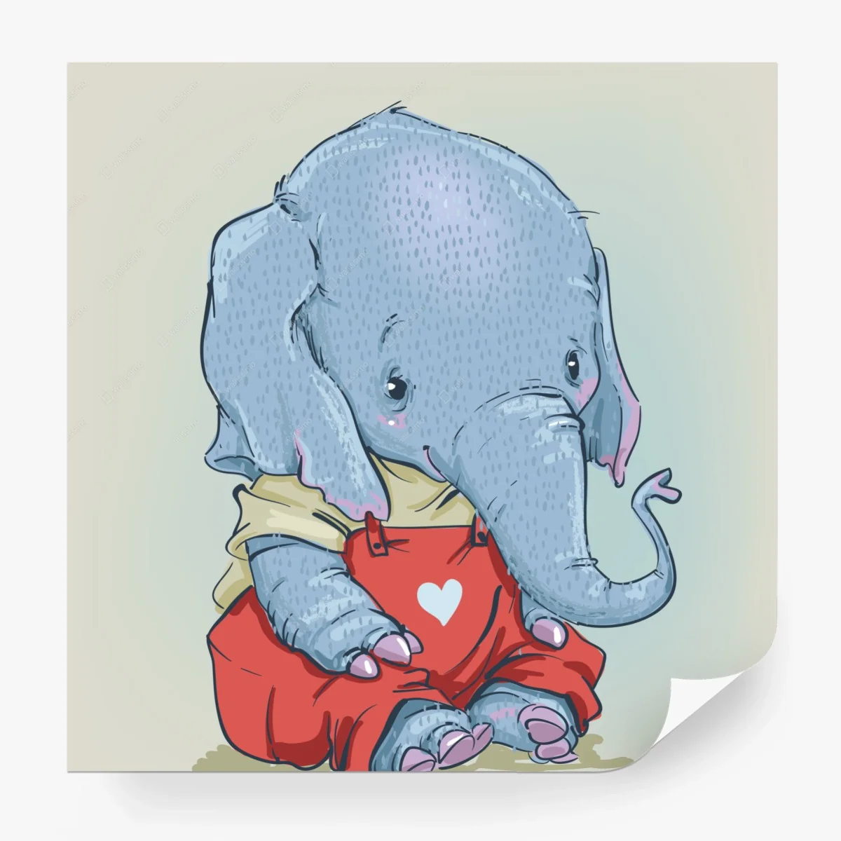 Fotomural elefante bebé con peto rojo y corazón – Pixers® Fotomural elefante bebé con peto rojo y corazón – Pixers®