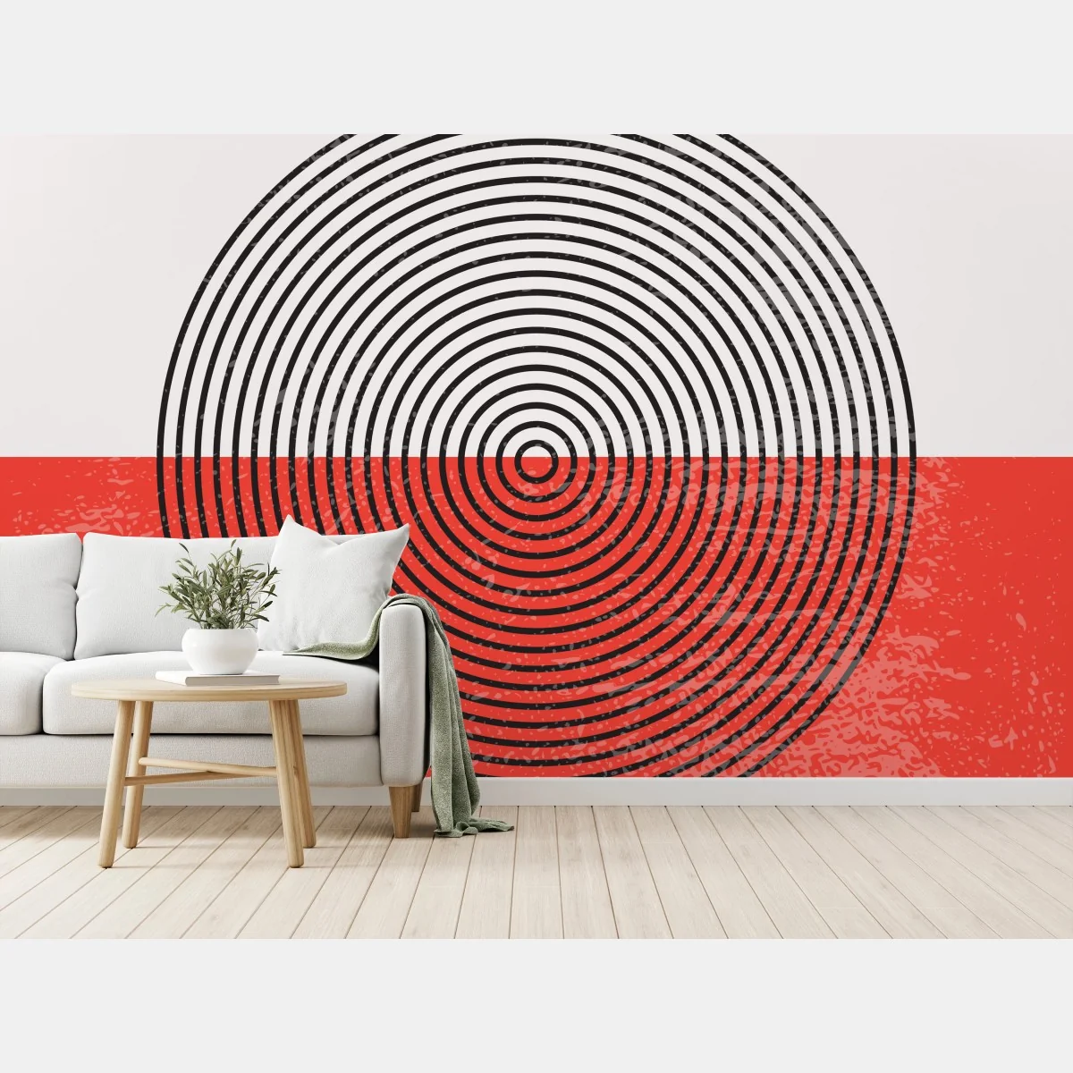 Fotomural círculos concéntricos sobre fondo rojo y blanco – Pixers® Fotomural círculos concéntricos sobre fondo rojo y blanco – Pixers®