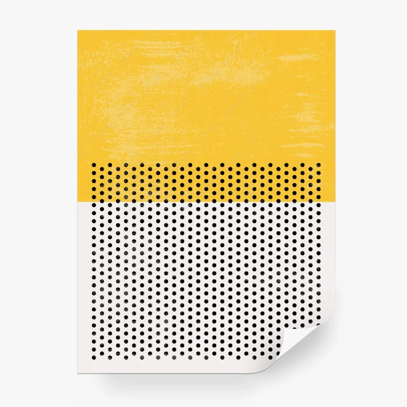Fotomural composición minimalista en amarillo y lunares