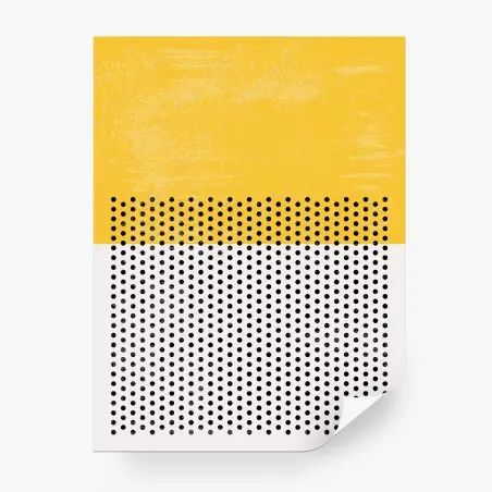 Fotomural composición minimalista en amarillo y lunares – Pixers®