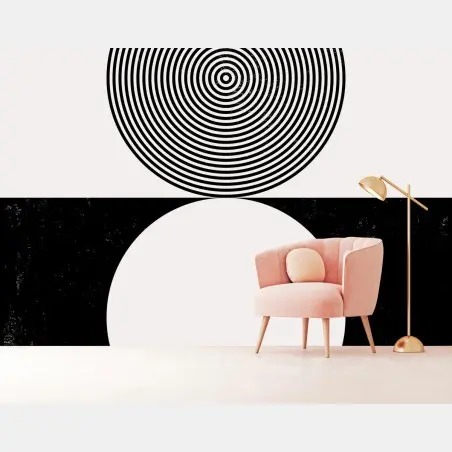 Fotomural círculos contrapuestos: arte geométrico minimalista – Pixers®