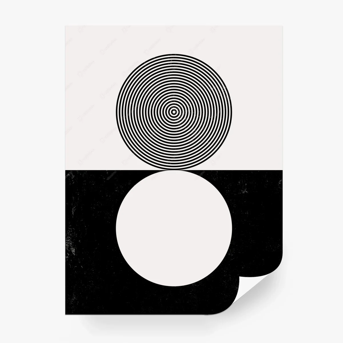 Fotomural círculos contrapuestos: arte geométrico minimalista – Pixers®