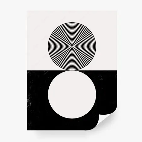 Fotomural círculos contrapuestos: arte geométrico minimalista – Pixers®