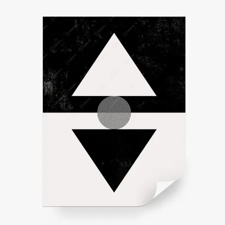Fotomural geometría minimalista: triángulos y espiral central – Pixers®
