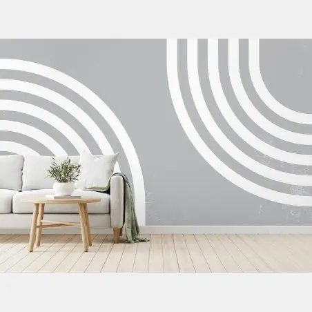 Fotomural composición geométrica minimalista en gris – Pixers®