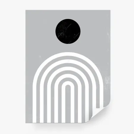 Fotomural composición geométrica minimalista en gris – Pixers®