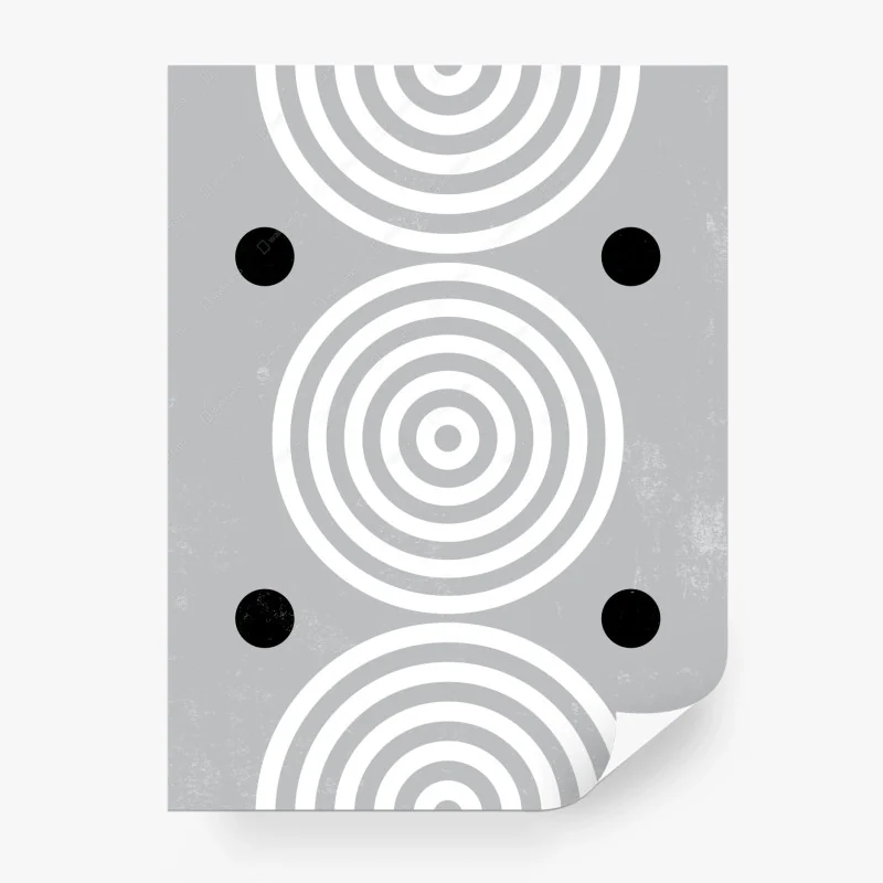 Fotomural círculos concéntricos en gris minimalista