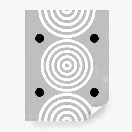 Fotomural círculos concéntricos en gris minimalista – Pixers®