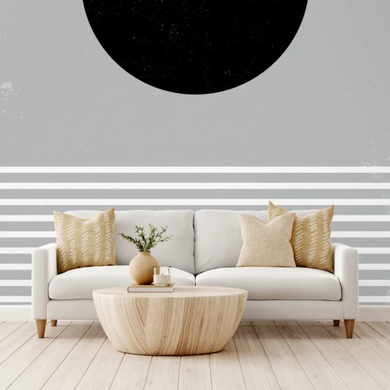 Fotomural composición minimalista con círculo negro