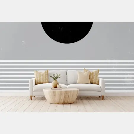 Fotomural composición minimalista con círculo negro – Pixers®