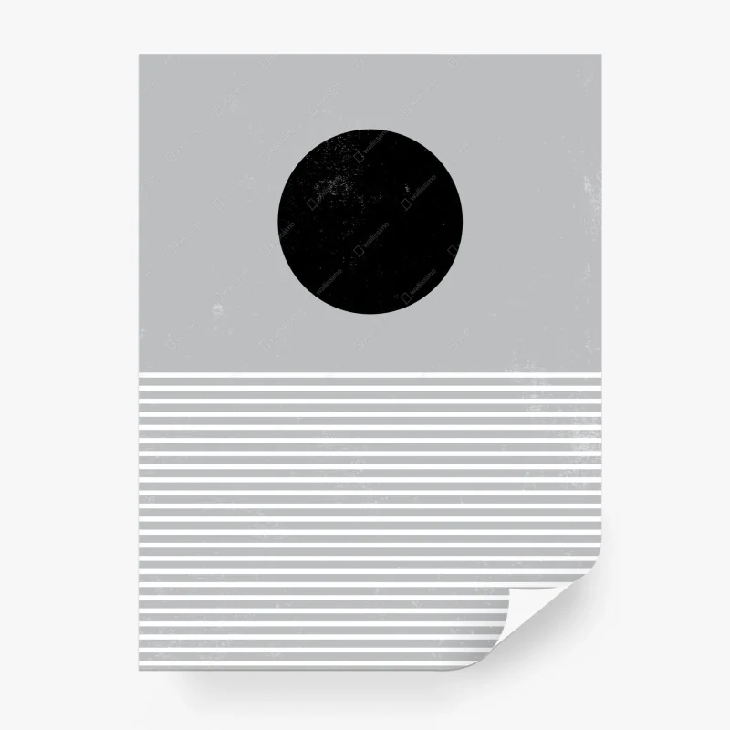 Fotomural composición minimalista con círculo negro