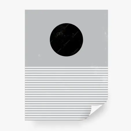 Fotomural composición minimalista con círculo negro – Pixers®