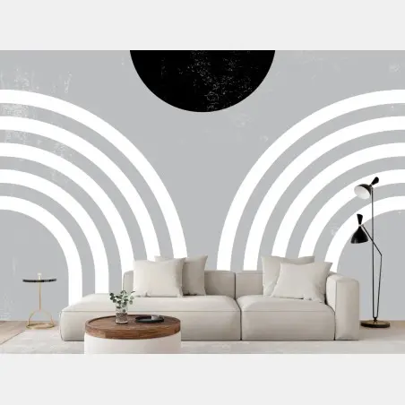 Fotomural composición geométrica minimalista en gris – Pixers®
