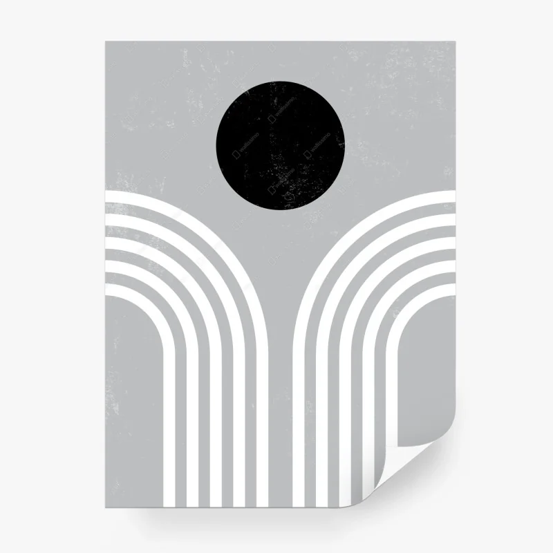 Fotomural composición geométrica minimalista en gris