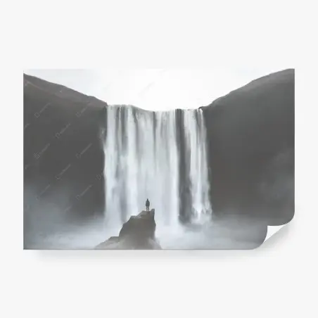 Fotomural soledad frente a la cascada imponente – Pixers®