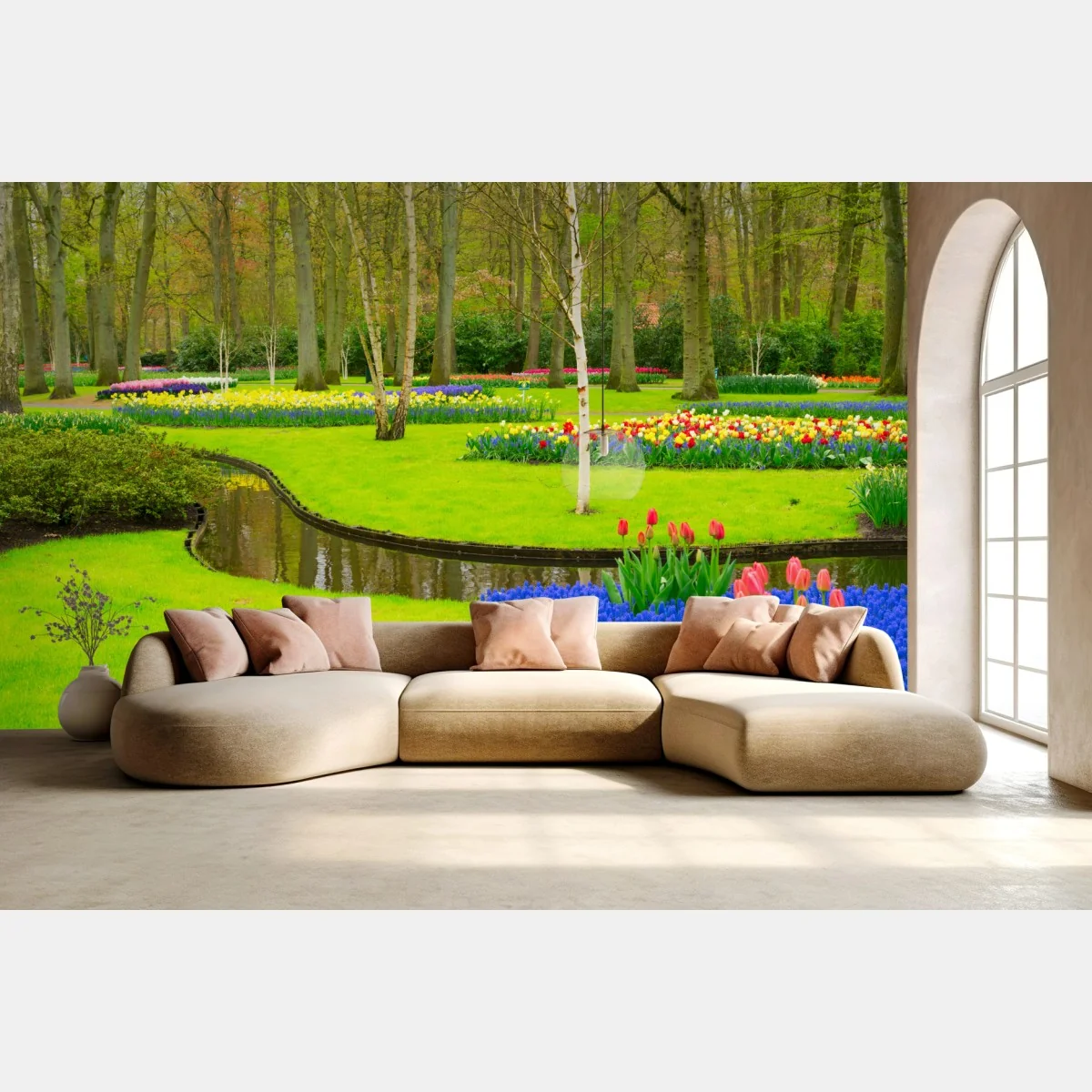 Fotomural jardín primaveral de tulipanes y jacintos – Pixers® Fotomural jardín primaveral de tulipanes y jacintos – Pixers®