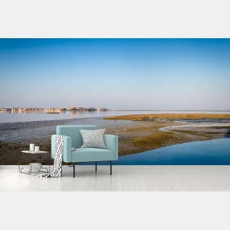 Fotomural paisaje costero sereno con marea baja – Pixers®
