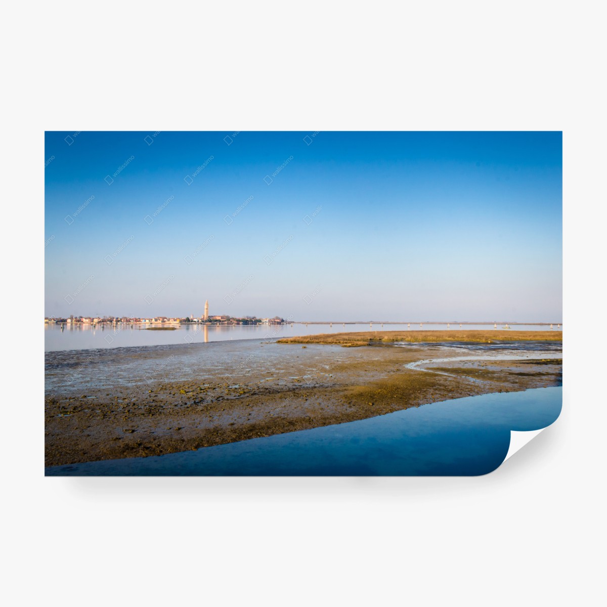 Fotomural paisaje costero sereno con marea baja – Pixers®