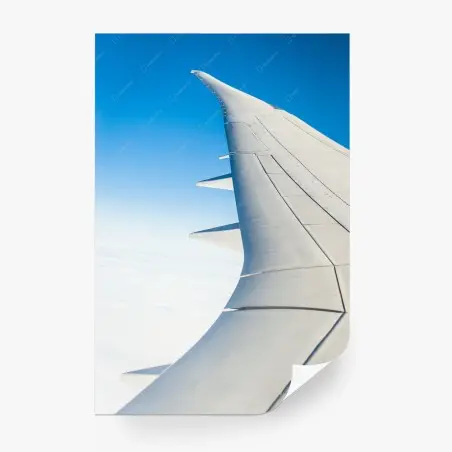Fotomural ala de avión sobre cielo azul – Pixers®