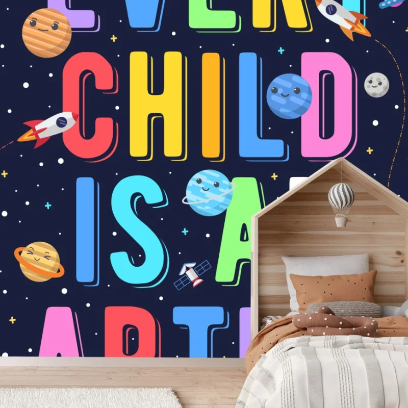 Fotomural cada niño es un artista: diseño espacial colorido