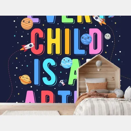 Fotomural cada niño es un artista: diseño espacial colorido – Pixers®