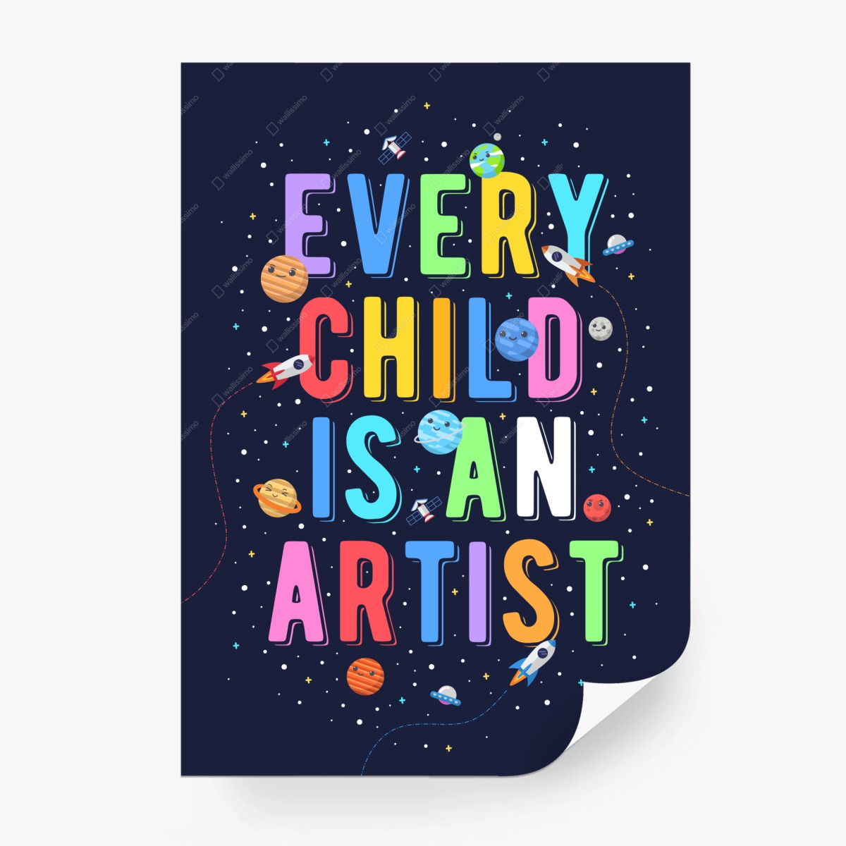 Fotomural cada niño es un artista: diseño espacial colorido – Pixers®