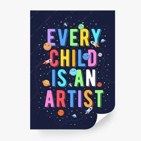 Fotomural cada niño es un artista: diseño espacial colorido – Pixers®