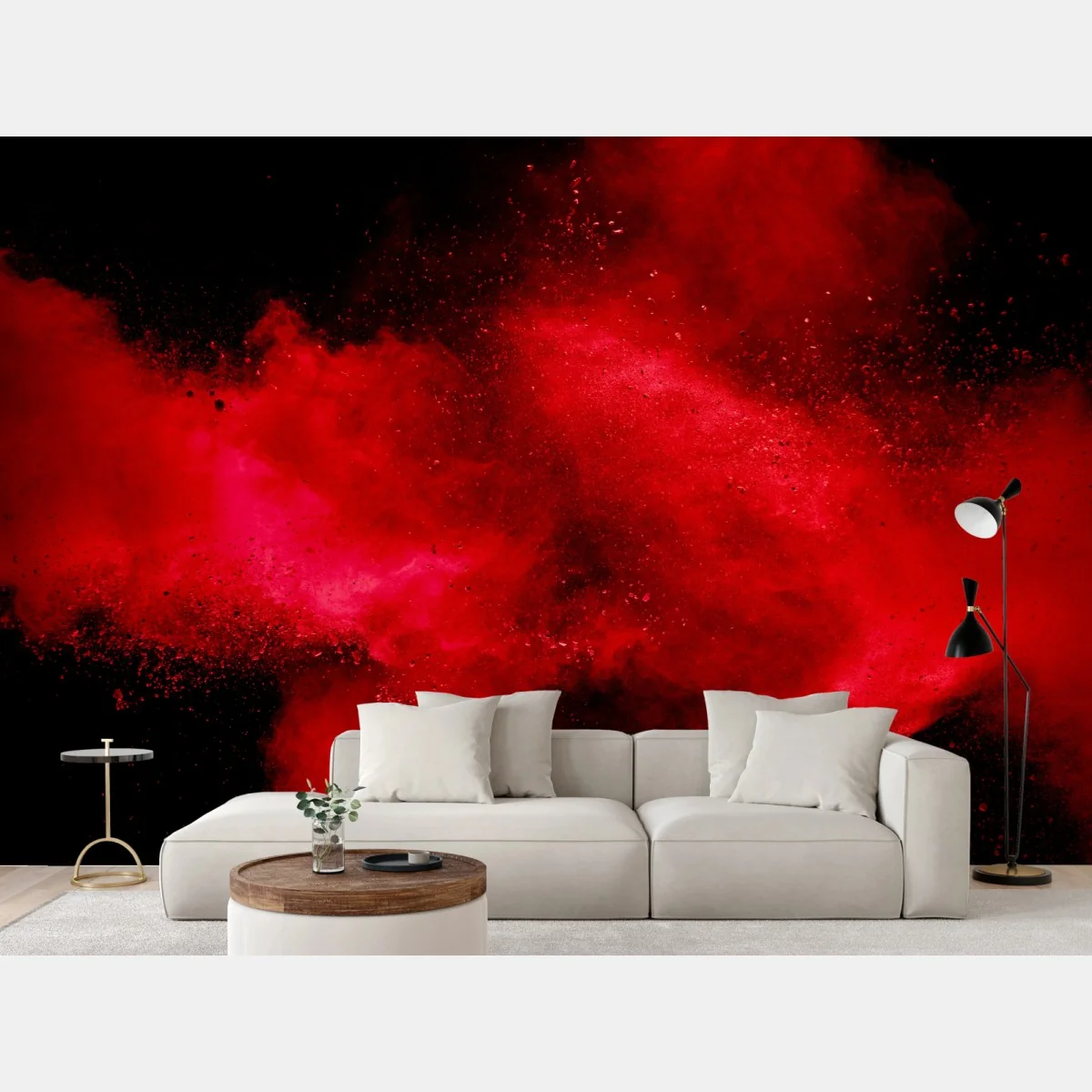 Fotomural explosión de polvo rojo sobre fondo negro – Pixers® Fotomural explosión de polvo rojo sobre fondo negro – Pixers®