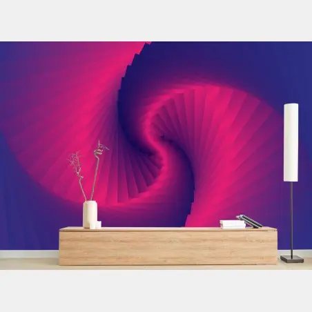 Fotomural espiral hipnótica en tonos magenta y morado – Pixers®