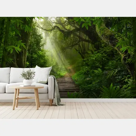Fotomural sendero entre la selva verde – Pixers®