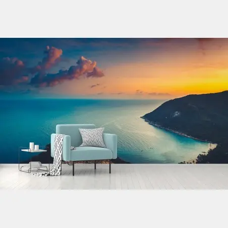 Fotomural bahía tropical al atardecer – Pixers®