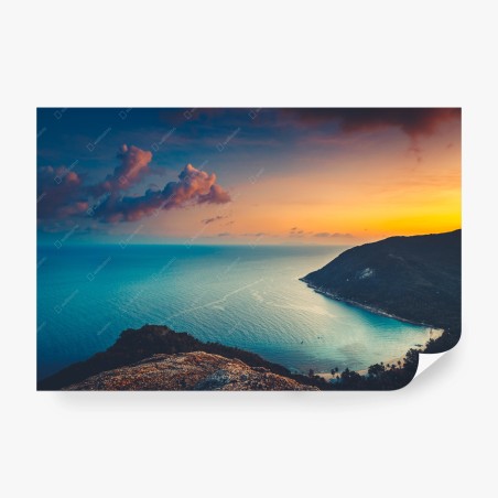Fotomural bahía tropical al atardecer – Pixers®