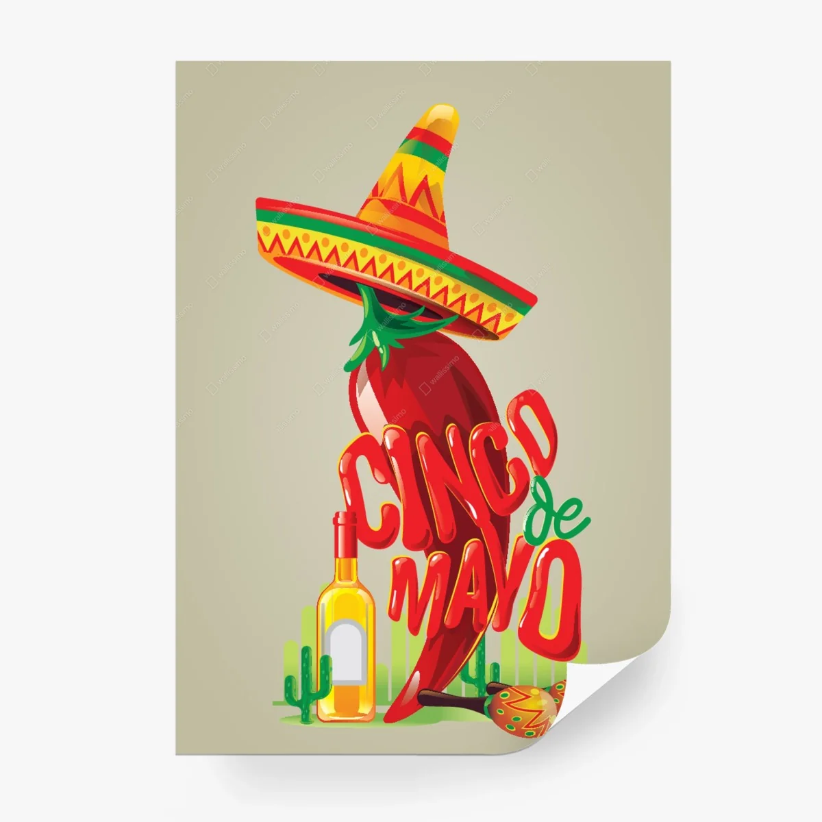 Fotomural chile con sombrero y maracas para fiesta mexicana – Pixers® Fotomural chile con sombrero y maracas para fiesta mexicana – Pixers®