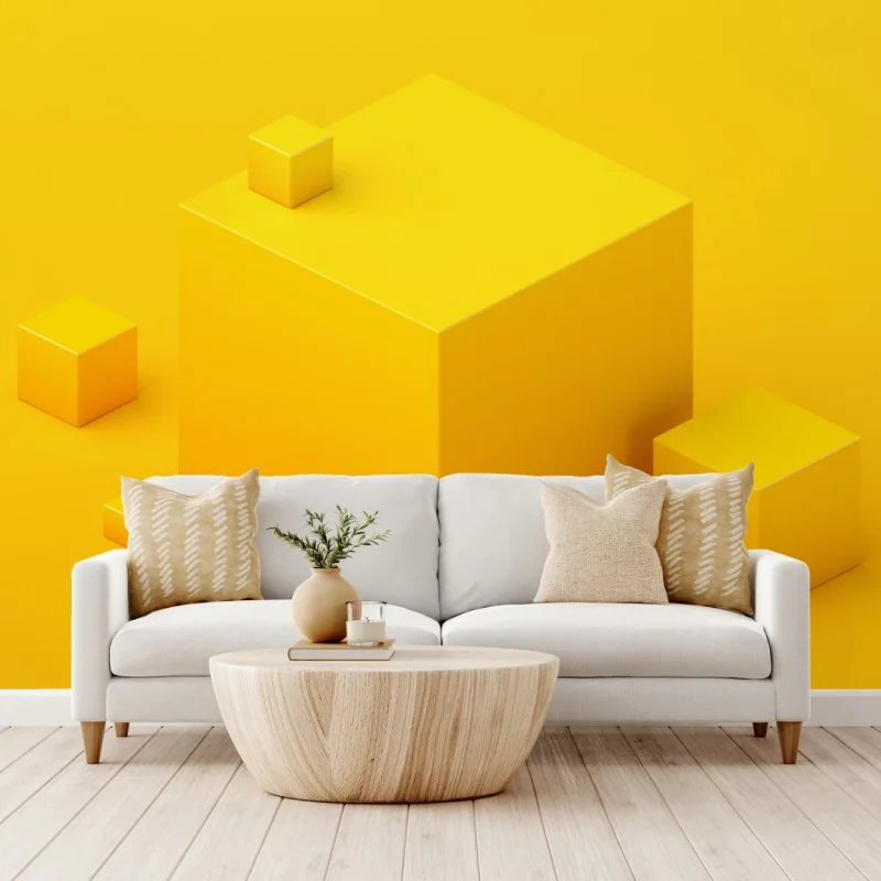 Fotomural composición geométrica en amarillo
