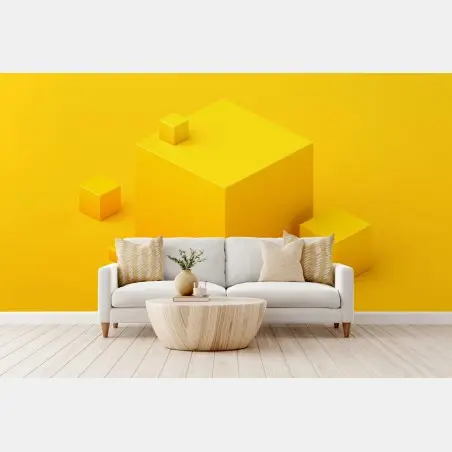 Fotomural composición geométrica en amarillo – Pixers®