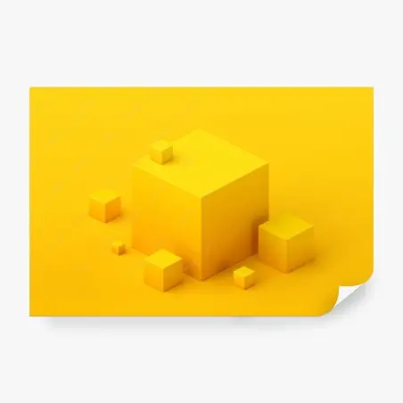Fotomural composición geométrica en amarillo – Pixers®