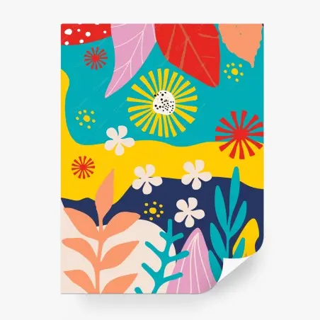 Fotomural diseño floral tropical colorido – Pixers®