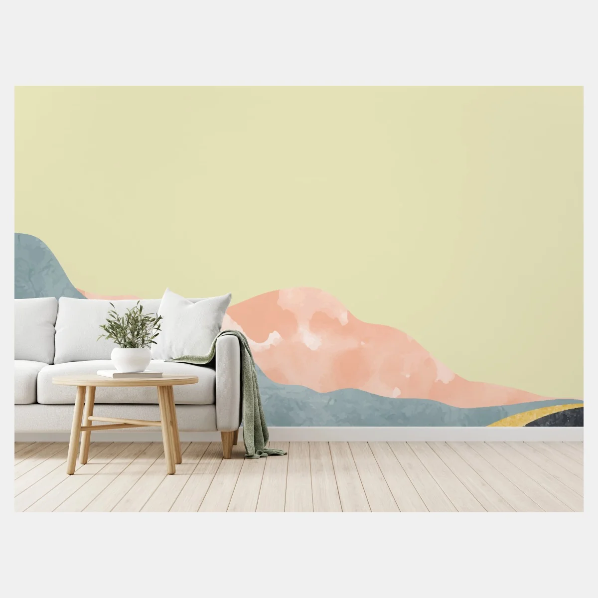 Fotomural paisaje montañoso acuarela minimalista en tonos pastel – Pixers® Fotomural paisaje montañoso acuarela minimalista en tonos pastel – Pixers®