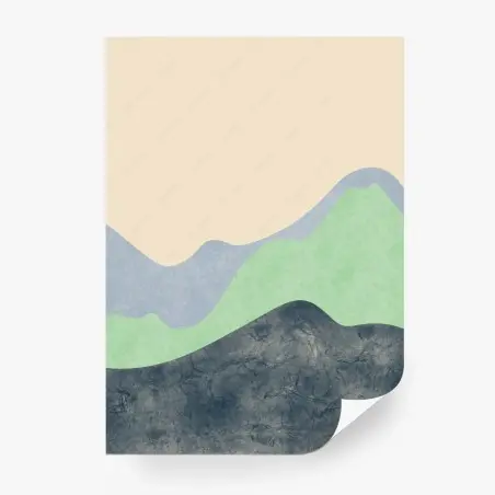 Fotomural paisaje montañoso minimalista en tonos pastel – Pixers®