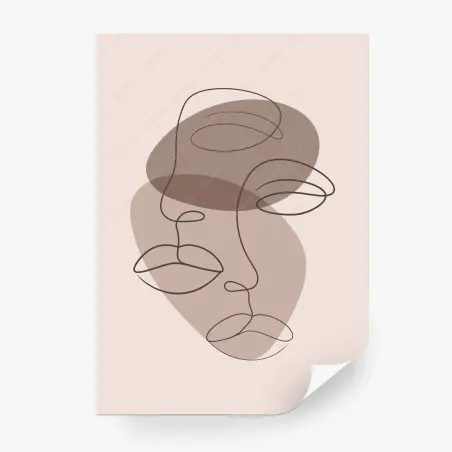 Fotomural rostros abstractos en trazo continuo – Pixers®