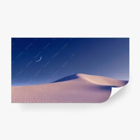 Fotomural paisaje desértico minimalista bajo luna creciente – Pixers®