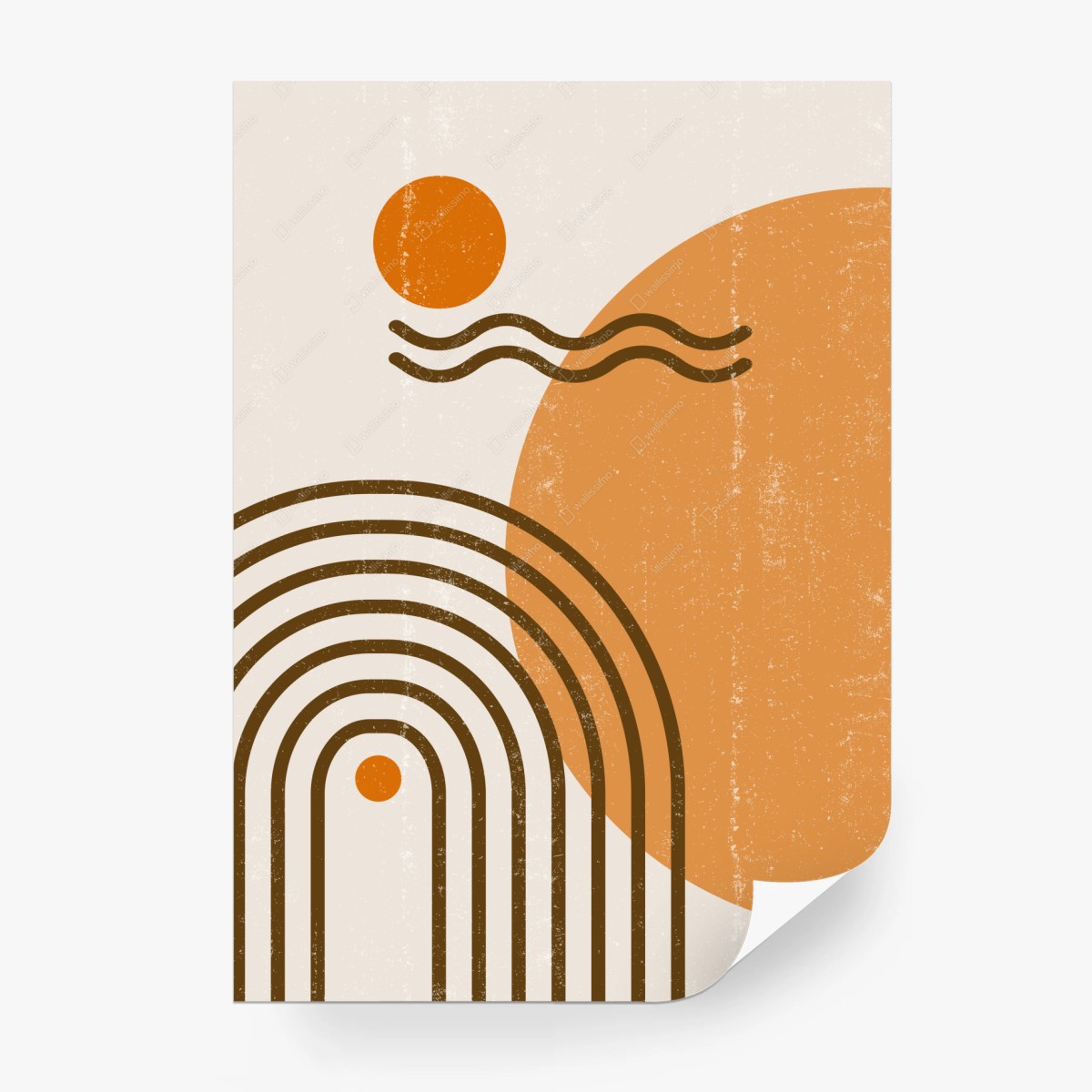 Fotomural sol geométrico bohemio minimalista en tonos tierra – Pixers®
