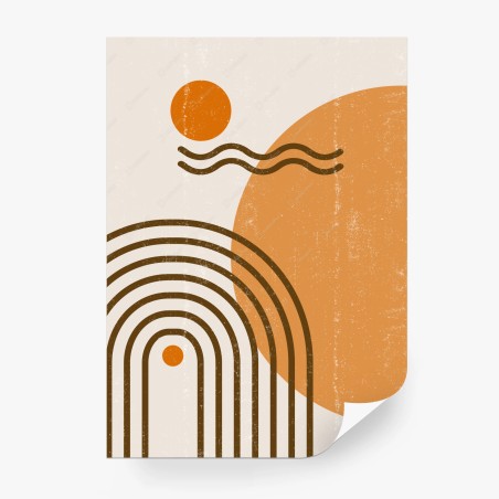 Fotomural sol geométrico bohemio minimalista en tonos tierra – Pixers®