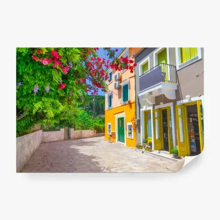Fotomural calle pintoresca en Kefalonia – Pixers®