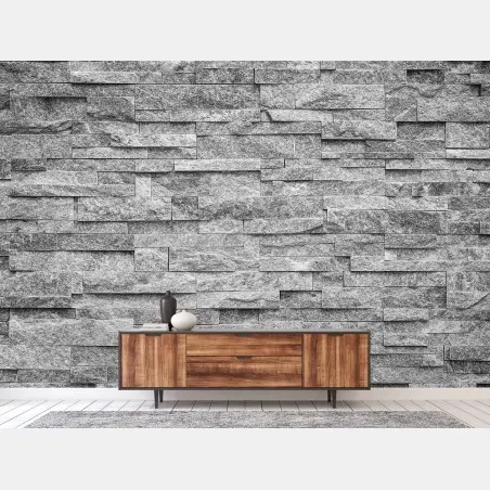 Fotomural mural de pared de piedra gris texturizada – Pixers®