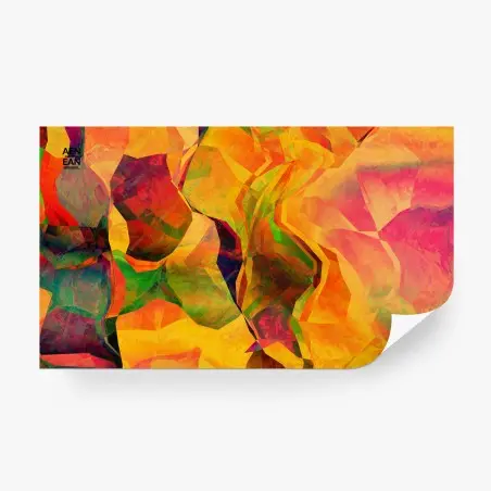Fotomural composición abstracta en tonos cálidos y vibrantes – Pixers®